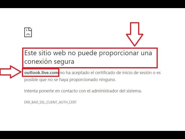 este sitio web no puede proporcionar una conexión segura